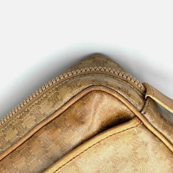 Vintage CELINE Clutch Bag Macadam Pouch Purse PVC Brown 100% Authentic - Picture 5 of 15